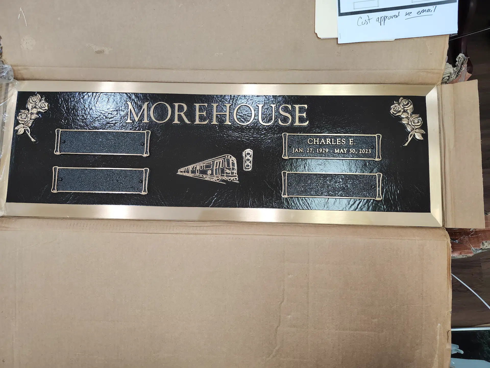 Bronze Memorial Plaque hand-carved by Plaque Finder in NJ — image 2
